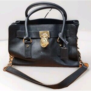 Michael Kors Hamilton Large Satchel Handbag Preloved Black